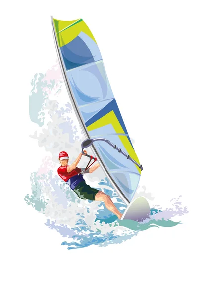 Windsurfing - ilustracja Wektor Stockowy