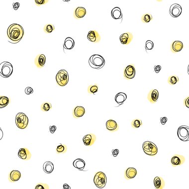 Çember Arkaplan. Kusursuz Daireler Düzeni. Sarı, siyah ve beyaz.