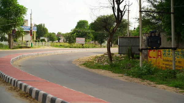 September 2020 Reengus Jaipur India Weg Met Wegverdelers Barrières Het — Stockfoto