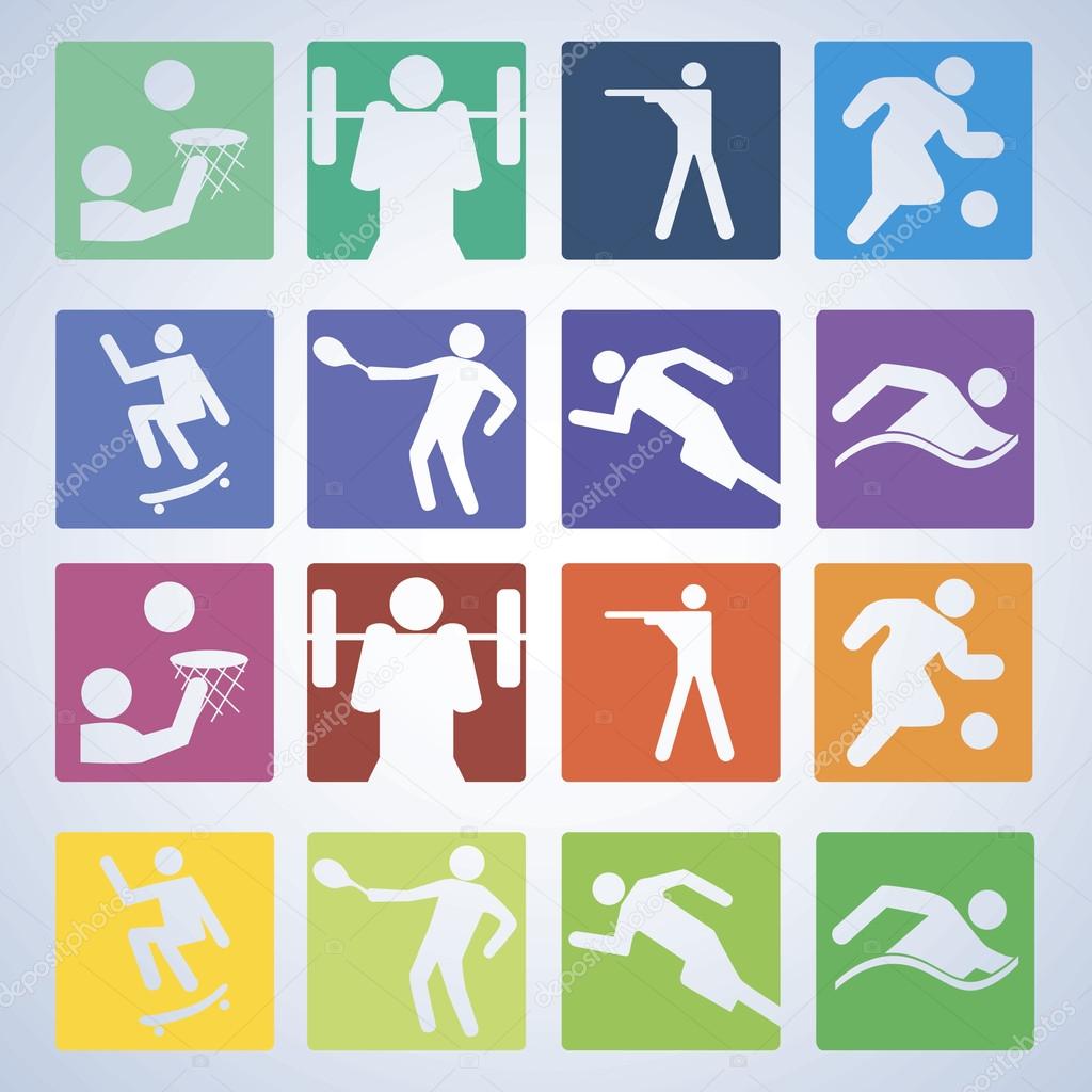 Sport set. Players of different sports. Vector illustration.