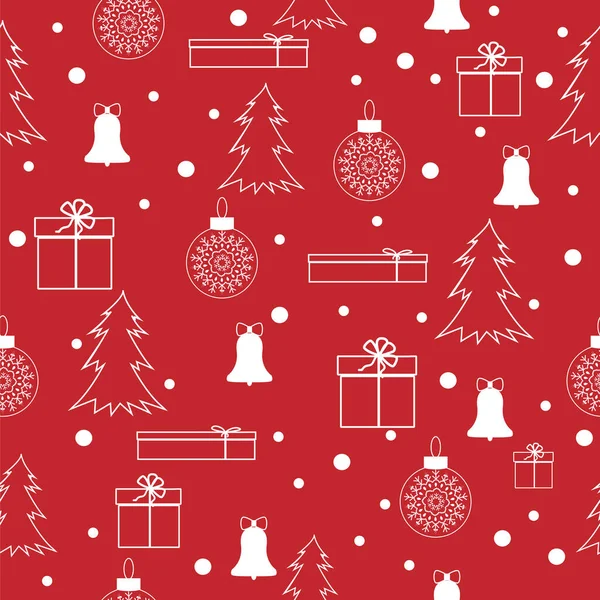 Vánoční Prázdniny Bezproblémový Vzor Symboly Nového Roku Tradiční Vánoční Atributy — Stockový vektor