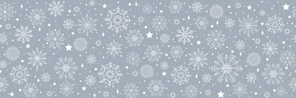 Tarjeta Sin Costuras Navidad Gris Con Ilustración Vectorial Copos Nieve — Archivo Imágenes Vectoriales