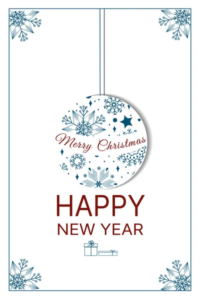 Ευχετήρια Κάρτα Καλά Χριστούγεννα Και Ευτυχισμένο Νέο Έτος Σχεδιασμός Για — Διανυσματικό Αρχείο