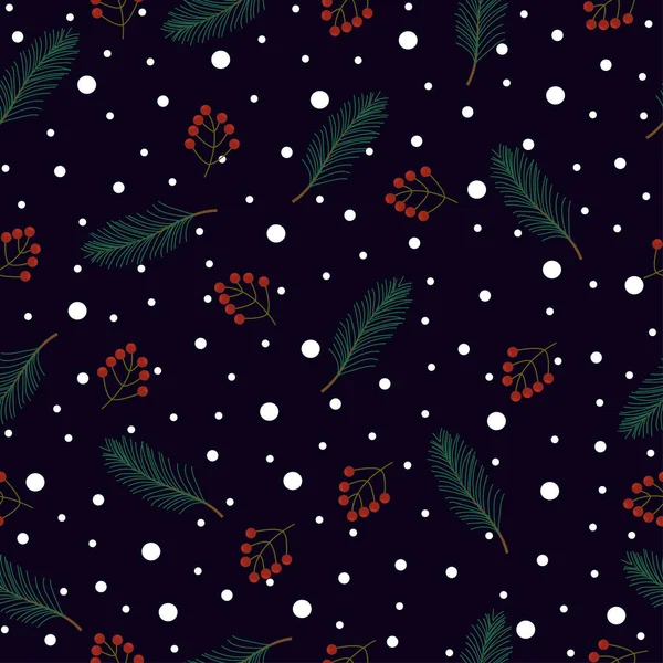 Fondo Navidad Sin Fisuras Símbolos Temporada Invierno Textura Ilustración Plana — Archivo Imágenes Vectoriales