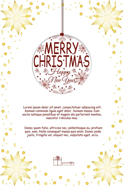 Χριστουγεννιάτικη Κάρτα Θέση Για Κείμενο Ωραία Κάρτα Εικονογράφηση Διανύσματος — Διανυσματικό Αρχείο