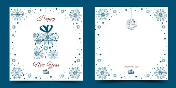 Christmas Card Happy New Year Background Design Invitations Cards Posters — Stock Vector