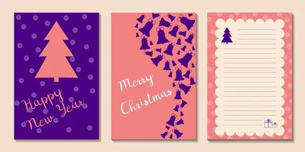 Κάρτες Διακοπών Καλά Χριστούγεννα Και Καλή Χρονιά Θέση Για Κείμενο — Διανυσματικό Αρχείο