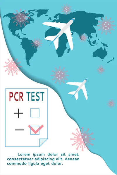 Havalimanı Pcr Testi Dünya Çapında Uçuş Hava Yolculuğu Için Zorunludur — Stok Vektör