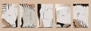 Bir dizi sanatsal ve soyut geçmiş. Kapak için şablonlar, davetiyeler, afişler, afişler, broşürler tasarla. Vektör düz resimleme