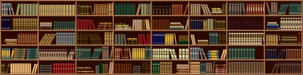 Librería Grande Biblioteca Tienda Con Muchos Libros Diferentes Fondo Vectorial Ilustraciones de stock libres de derechos