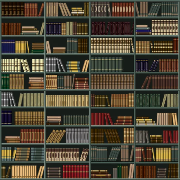 Fondo Vectorial Libros Biblioteca Tienda Estantería Librería Grande Con Muchos — Vector de stock