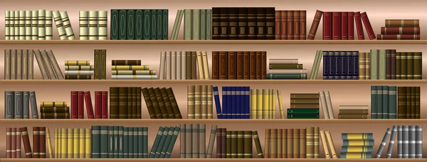 Kitaplardan Bir Özgeçmiş Kitaplık Kütüphane Kütüphanede Büyük Bir Kitaplık Bir — Stok Vektör