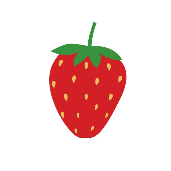 Ripe Red Strawberry Vector Illustration — Stock Vector