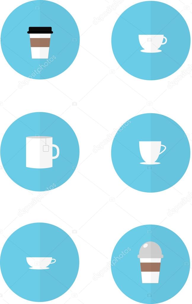 Tea and coffee cups as icons