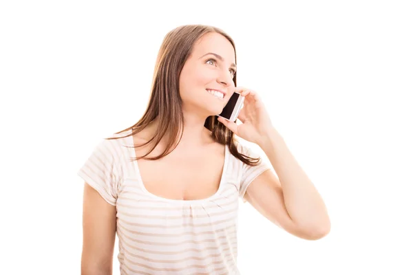 Menina jovem falando em um telefone — Fotografia de Stock