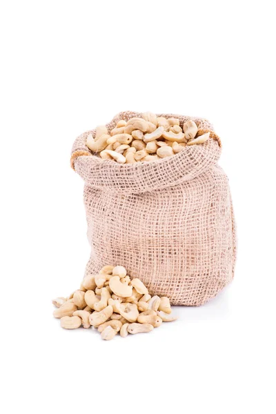 Kleine zak met vers cashewnoten — Stockfoto