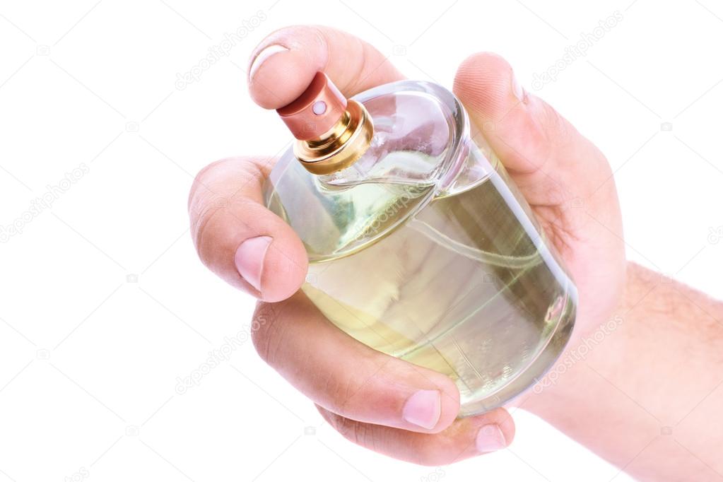 Parfum De L'homme — Bouteille Une Tenant Main Photographie dtxhQrsCB