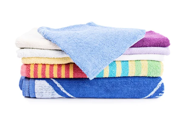 Stack of folded bathroom towels — Stock Photo, Image