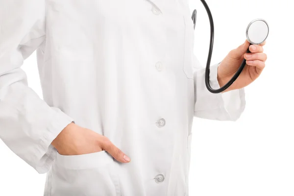 genç doktor stetoskop bir holding