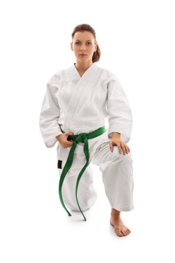Kimono onun diz içindeki genç kız