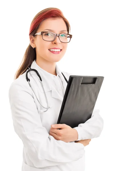 Médico segurando um bloco de notas — Fotografia de Stock