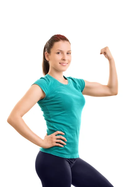 Portrait of a young girl exercising — Stock Photo, Image