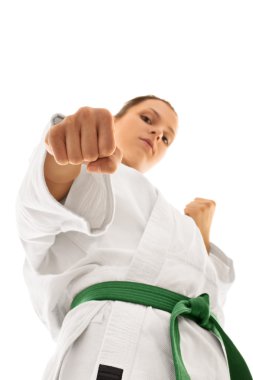 Savaş duruş kimono giyen kız