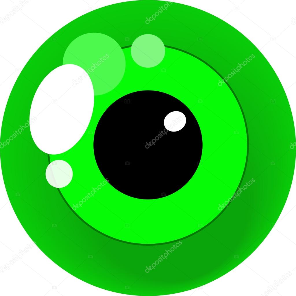 Stylized illustration of a green eye