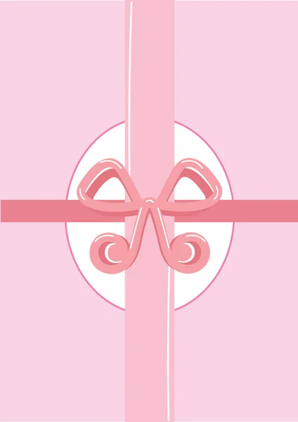 Présent enveloppé de rose avec noeud — Image vectorielle