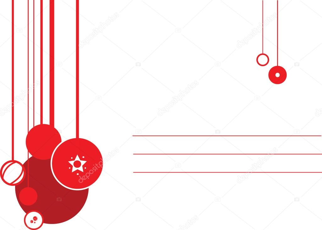 Christmas card with ornaments and blank lines