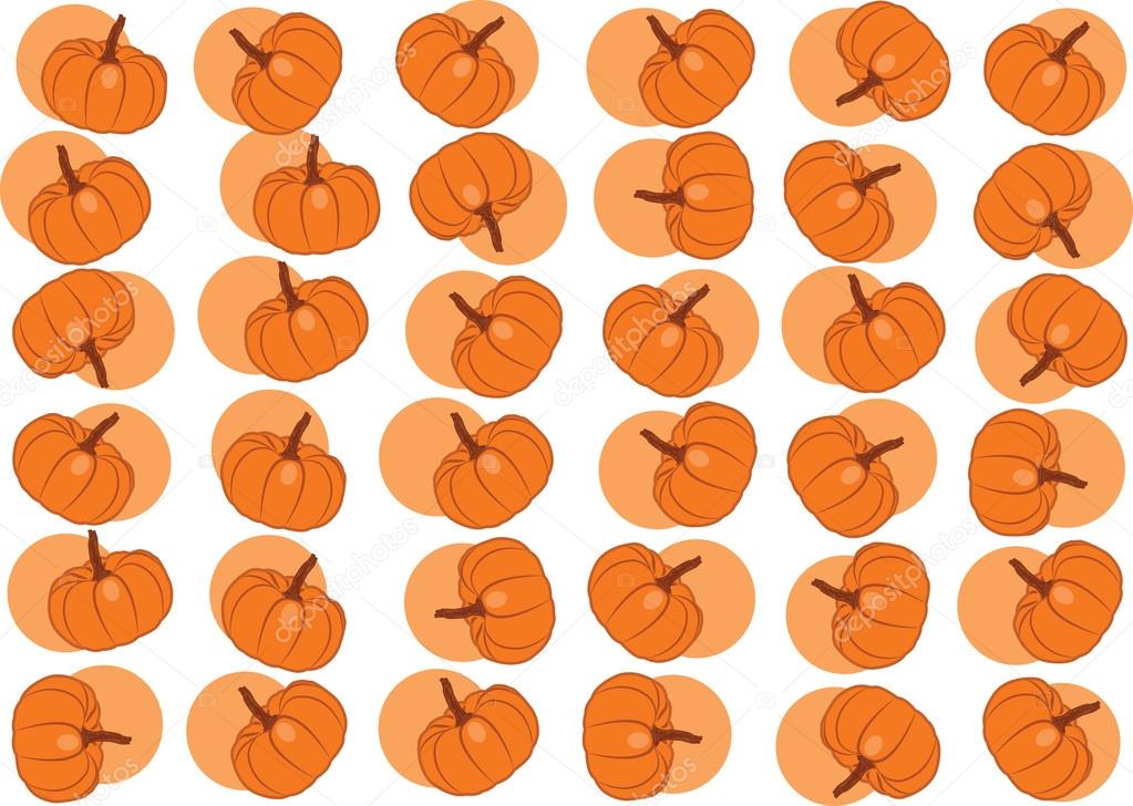 Pattern of tiny pumpkins with circles