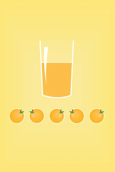 Stylized orange juice in a glass — Stock Vector