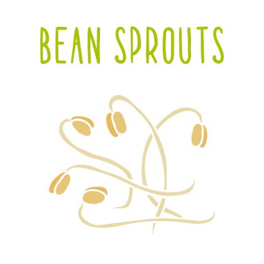 Fasulye filizi beyaz izole.