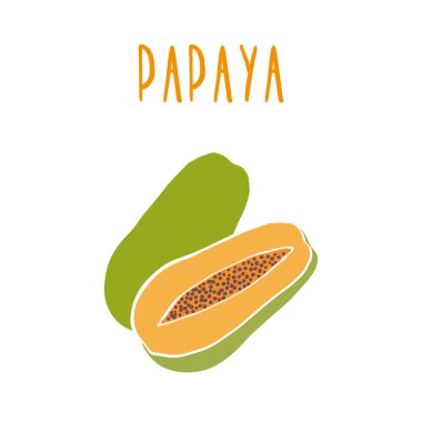 beyaz izole papaya.
