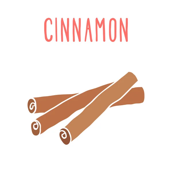 Cinnamon sticks isolated on white. — Stock Vector