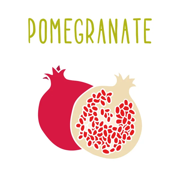 Pomegranate isolated on white. — Stock Vector