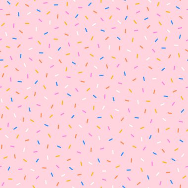 Pembe arka planda tatlı renkli serpiştirme. 