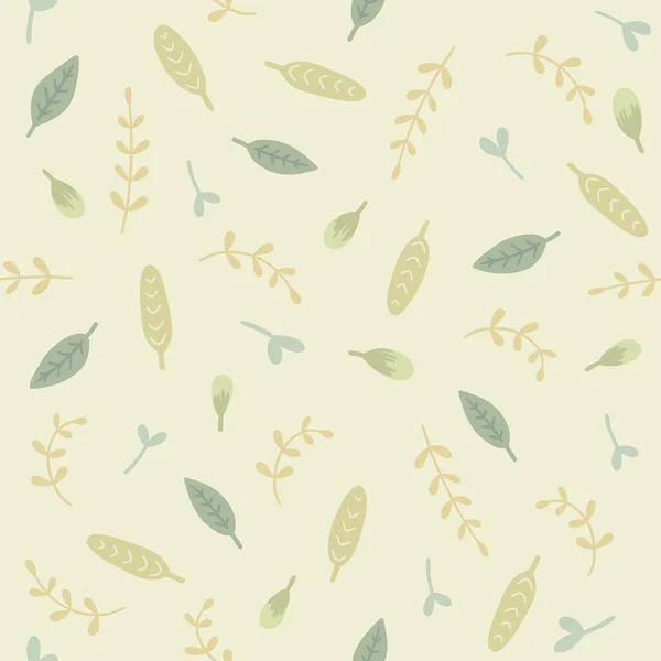 Gröna blad seamless mönster — Stock vektor