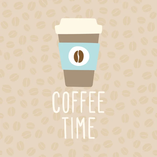 Hora del café. Copa para llevar . — Vector de stock