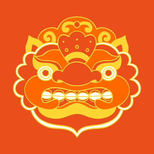 Traditional balinese mask. Barong. — Stock Vector