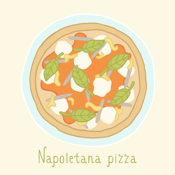 Napoletana pizza. — Stok Vektör