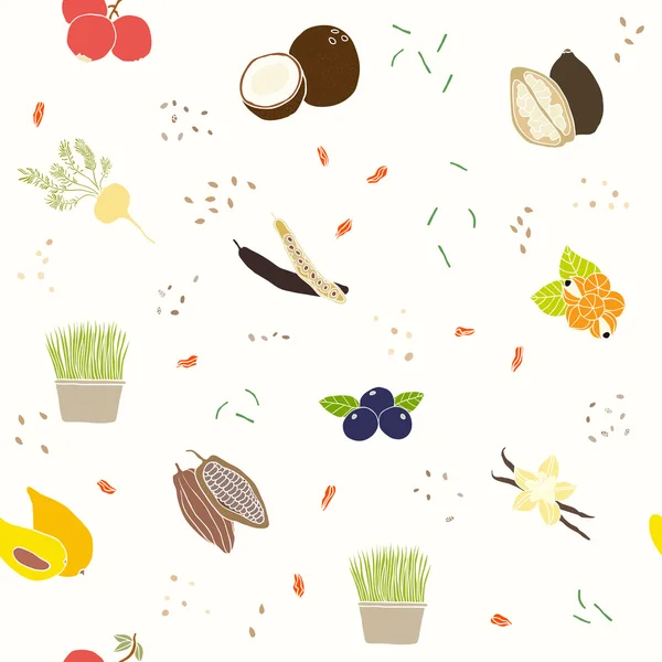 Superfoods pattern. — Stock Vector