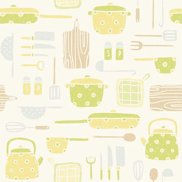 Kitchen utensils pattern — Stock Vector