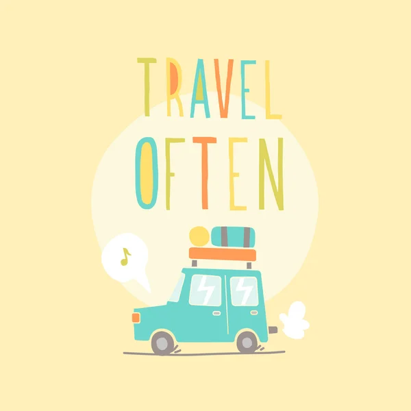 Travel often. Road trip. — Stock Vector