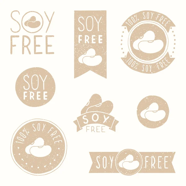 Emblemas livres de soja . —  Vetores de Stock