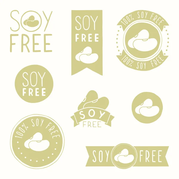 Soy free badges. — Stock Vector