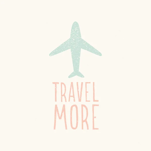 Travel more. Plane silhouette. — Stock Vector