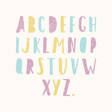 Elle çizilmiş eski dokulu yazı tipi.