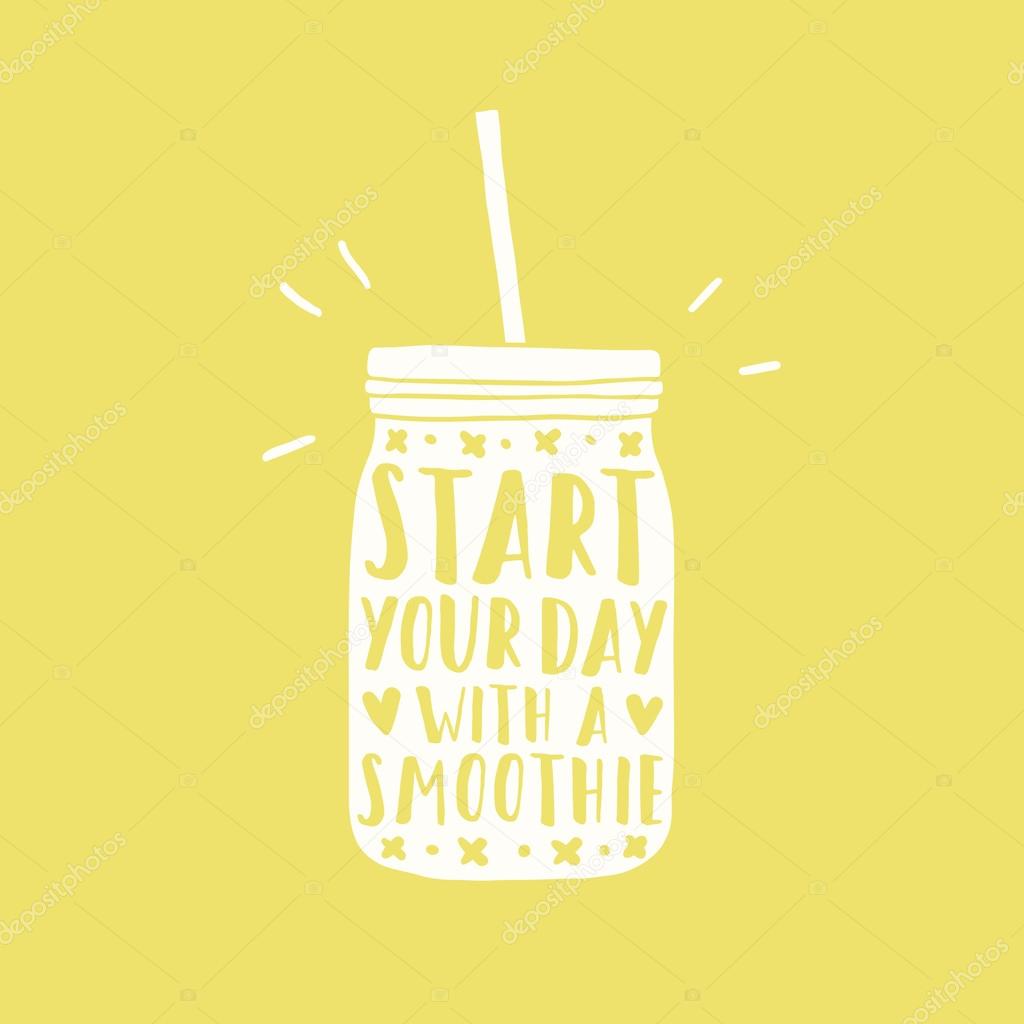 Start your day with a smoothie. Jar silhouette