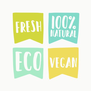 Doğal ve vegan bayrağı etiketleri